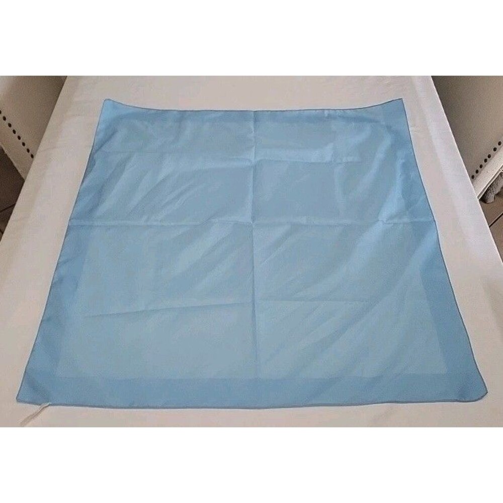 Vintage Italian Square Scarf 100% Polyester Solid Blue 26.5" Mod Minimalist